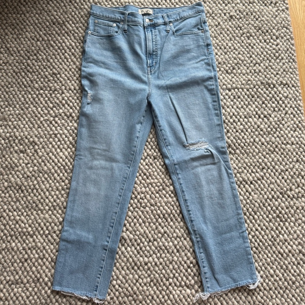 Madewell The Perfect Vintage straight leg distressed jeans